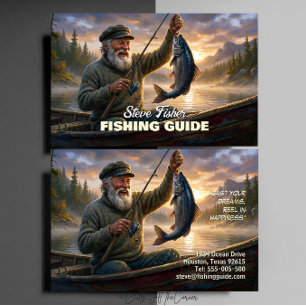 Fishing Guide Fisherman Fish Lake Ocean Business Card