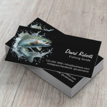 Fishing Guide Fishing Charters Plain Black Business Card