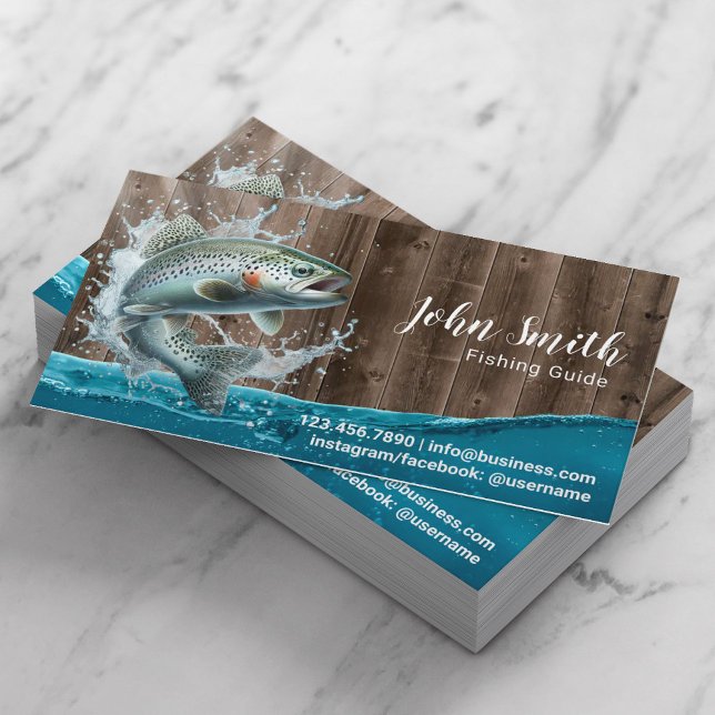Fishing Guide Fishing Charters Professional Business Card (Creator Uploaded)