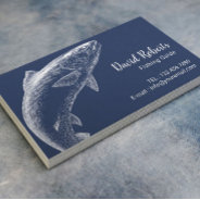 Fishing Guide Professional Fisherman Navy Blue Business Card at Zazzle