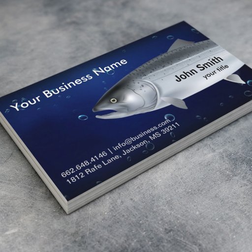 Customizable Salmon Fishing Business Card