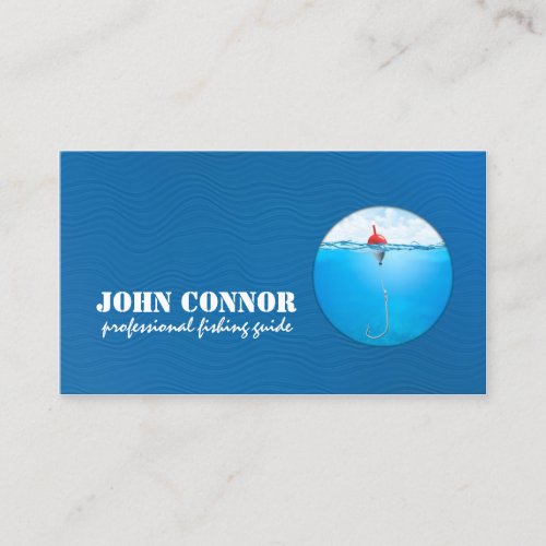 Fishing Guide Service Blue Business Card