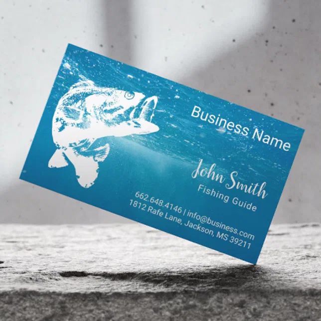 Fishing Guide Service Blue Water Business Card | Zazzle