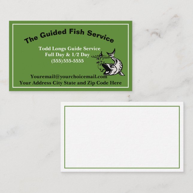 Fishing Guide Service Professional Business Card (Front/Back)