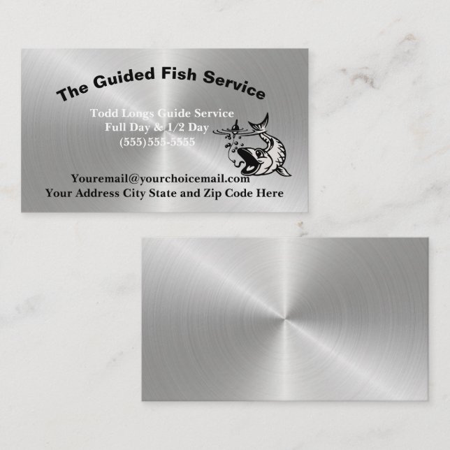 Fishing Guide Service Professional Business Card (Front/Back)