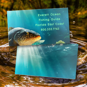 Fishing Guide Underwater Raised Spot UV Business Card