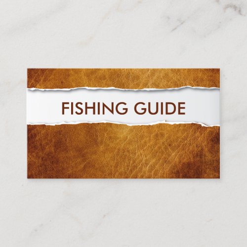 Old Ripped Paper Fishing Guide Business Card
