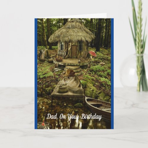 Fishing Hamster Dad Birthday Card