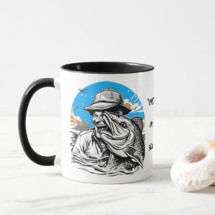 Fishing Happy Big Fish Catch Quote  Mug