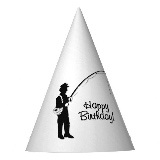 Fishing Happy Birthday Party Hat (Front)