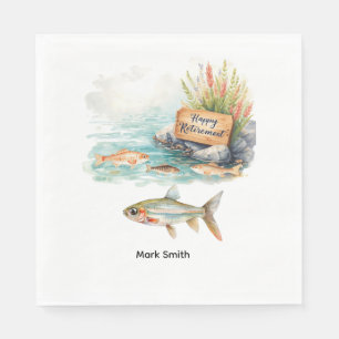Fishing happy retirement for Anglers Napkins