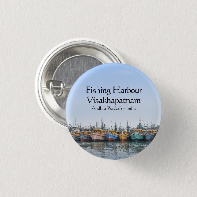 Fishing Harbour Vizag Button (Front & Back)