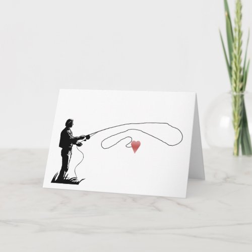 Fishing Heart Be Mine Valentine Card