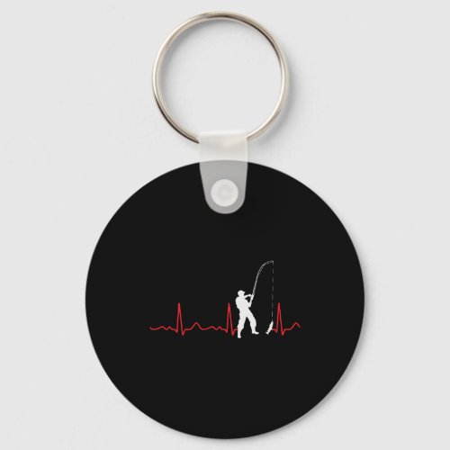 Fishing _ heart line  heartbeat  pulse  red keychain