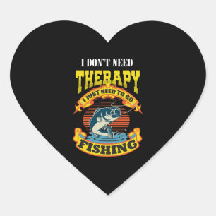 Fishing heart sticker