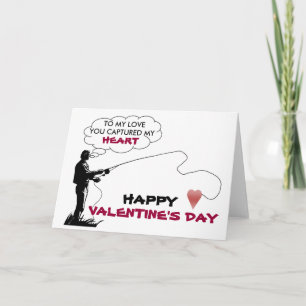 fishing, heart, TO MY LOVE,card Holiday Card