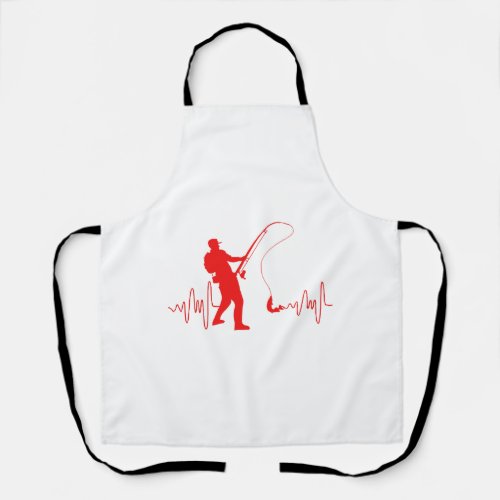 Fishing Heartbeat Fisherman Fishing Lovers Fish Apron