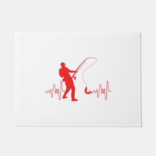 Fishing Heartbeat Fisherman Fishing Lovers Fish Doormat