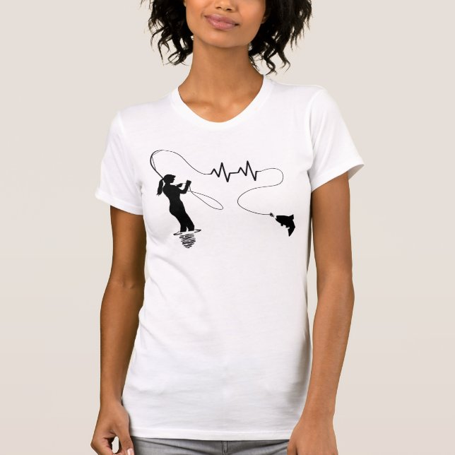 Fishing Heartbeat Fly Fishing Woman T-Shirt (Front)