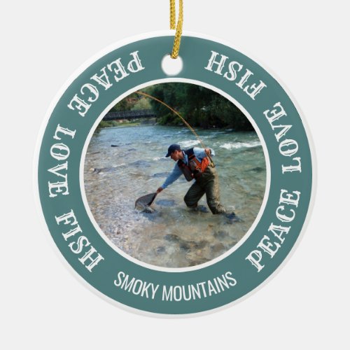Fishing Holiday Custom Your Photo Ceramic Ornament