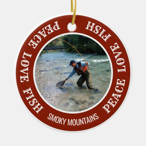 Fishing Holiday Custom Your Photo Ceramic Ornament