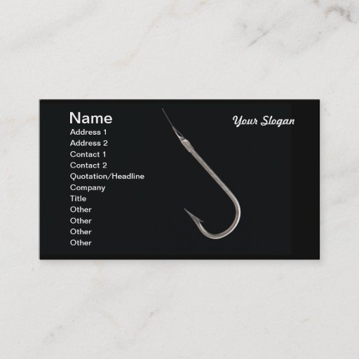 Customizable Fishing hook business card
