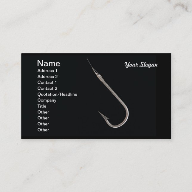 Fishing hook business card (Front)