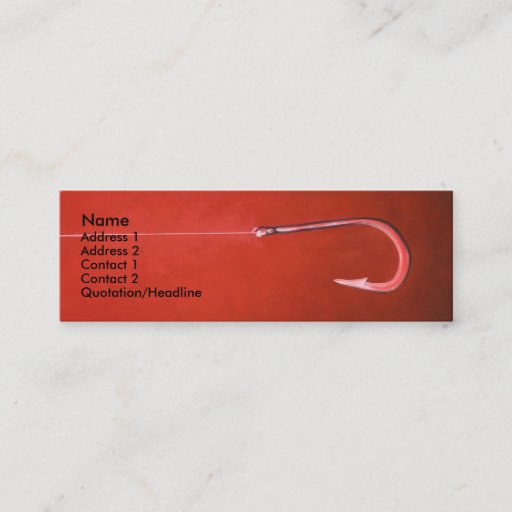 Customizable Fishing Hook Business Cards