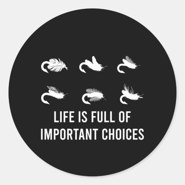 Fishing Hook Fish Fisher Angler Fisherman Gift Classic Round Sticker (Front)