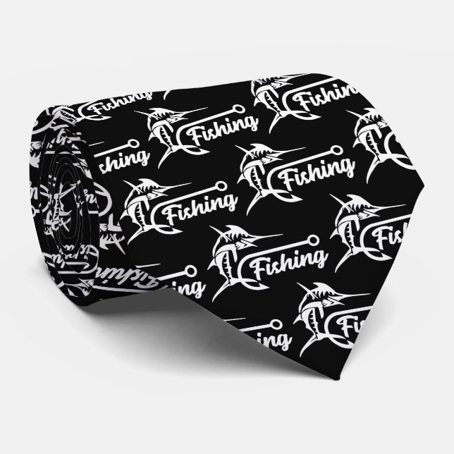 Fishing Hook Men's Neck Tie (Rolled)