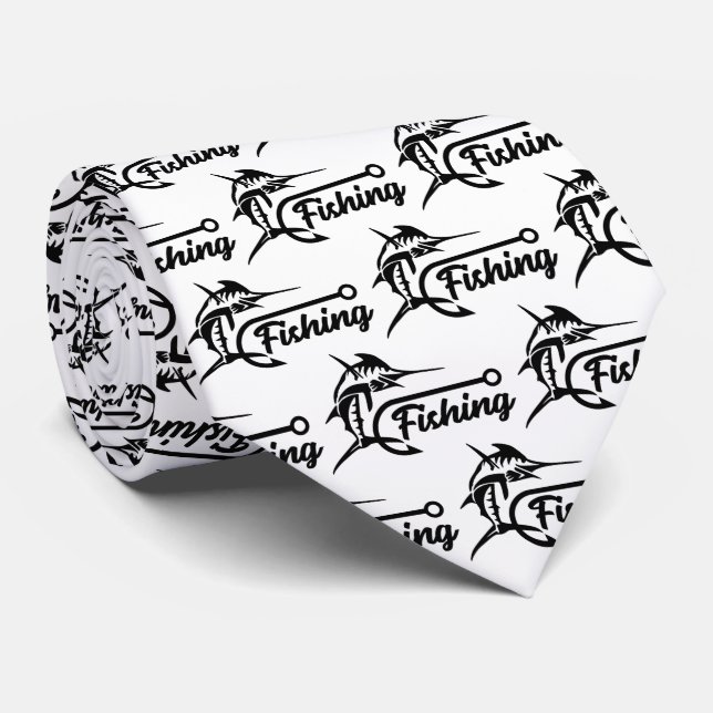 Fishing Hook Men's Neck Tie (Rolled)