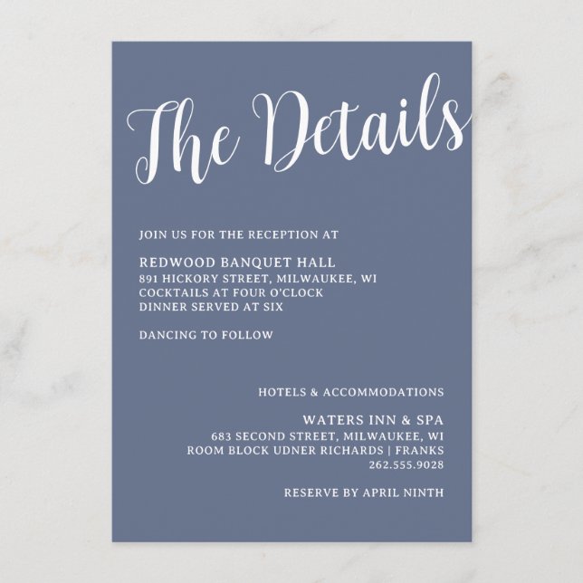 Fishing Hook Wedding Rings Details Enclosure Card (Front)