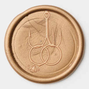 Fishing Hook Wedding Rings Wax Seal Sticker