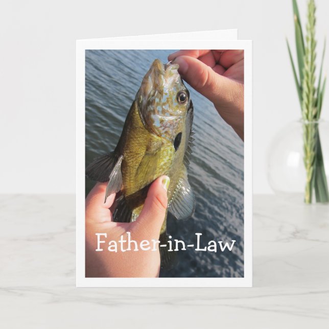 Fishing Humor for Father-in-Law Birthday Customize Card (Front)