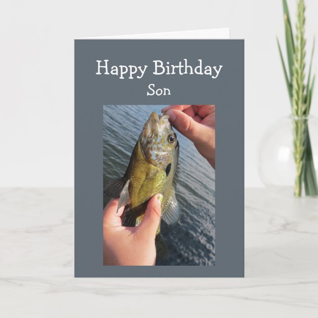 Fishing Humor Son Birthday to Customize Card (Front)