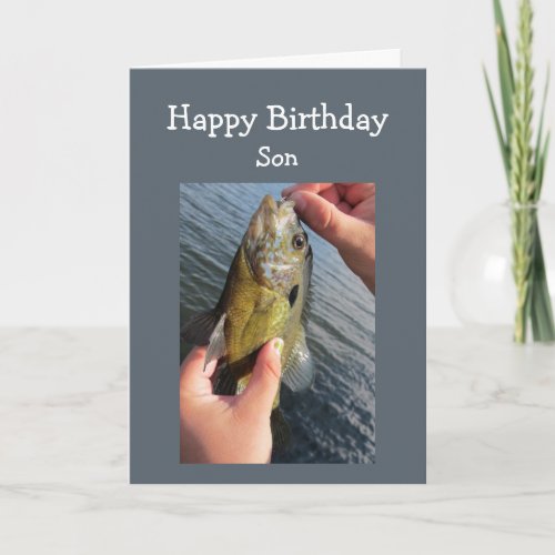 Fishing Humor Son Birthday to Customize Card