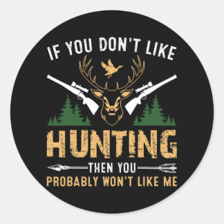 Fishing Hunter Dad Gift Hunting Classic Round Sticker