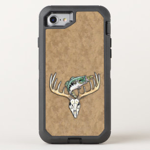 Fishing Hunting Bass Fish Deer Skull OtterBox Defender iPhone SE/8/7 Case