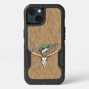 Fishing Hunting Bass Fish Deer Skull iPhone 13 Case