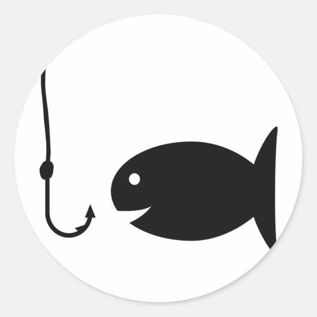 fishing icon classic round sticker (Front)