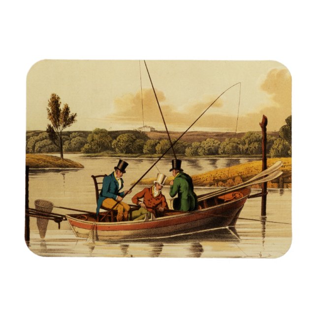 Fishing in a Punt, aquatinted by I. Clark, pub. by Magnet (Horizontal)