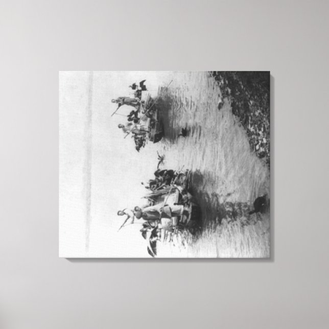 Fishing in Grand Canal in Soo-chow China Canvas Print (Front)