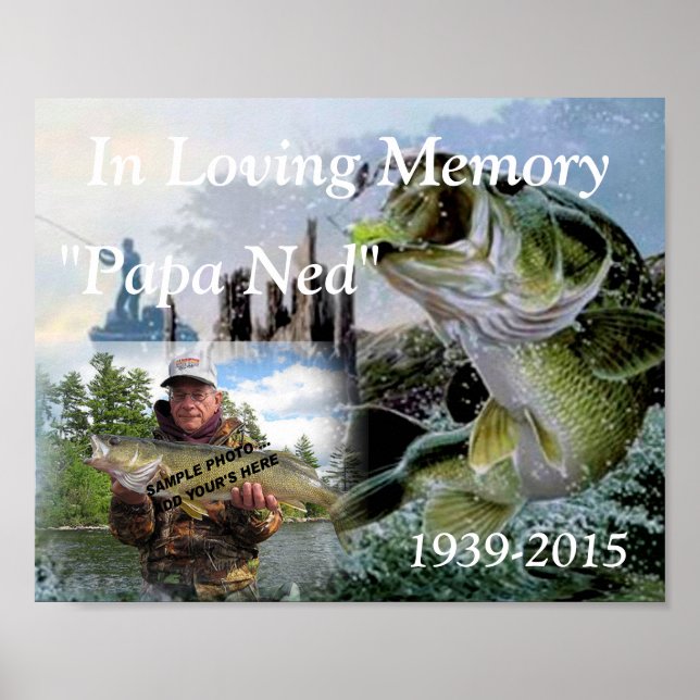 Fishing In Loving Memory Memorial Photo Poster (Front)
