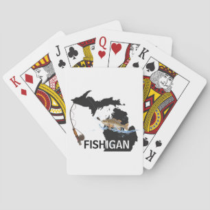 Fishing in Michigan graphic Poker Cards