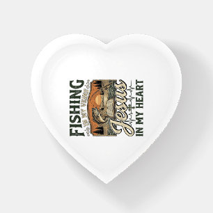 Fishing In My Veins Jesus In My Heart Vintage Paperweight