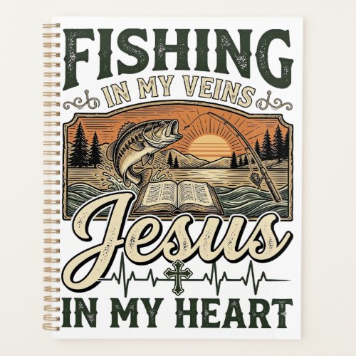 Fishing In My Veins Jesus In My Heart Vintage Planner