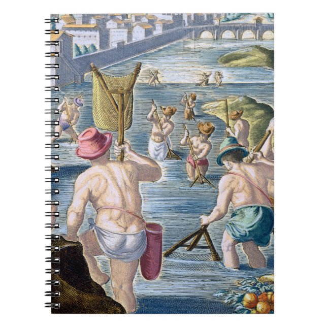 Fishing in Shallow Waters Using Nets, plate 96 fro Notebook (Front)