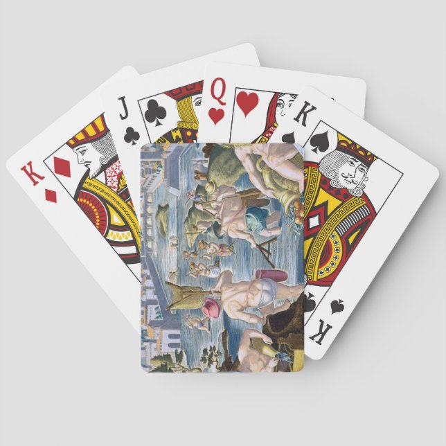Fishing in Shallow Waters Using Nets, plate 96 fro Poker Cards (Back)