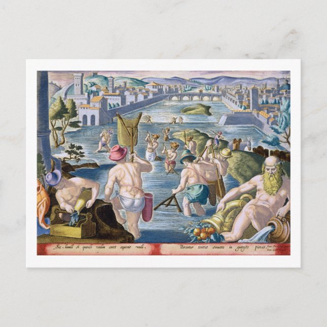 Fishing in Shallow Waters Using Nets, plate 96 fro Postcard (Front)