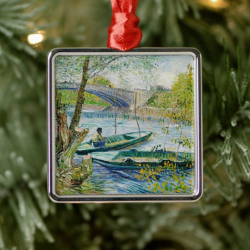Fishing in Spring by Vincent van Gogh Metal Ornament